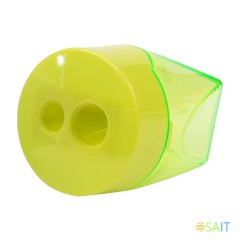 Точилка для карандашей ручная Deli E39768 2 отверстия пластик ассорти дисплей