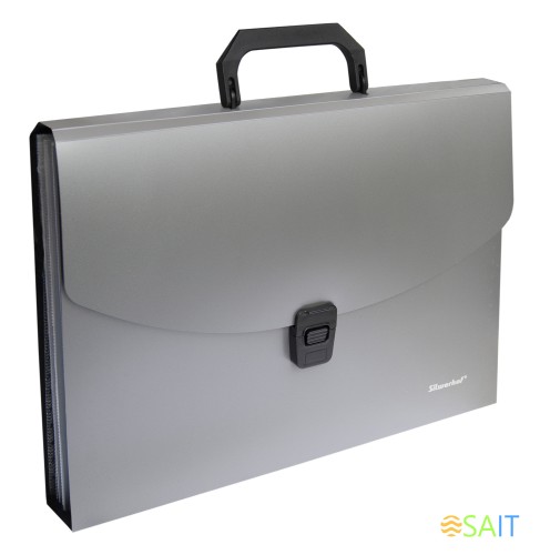 Портфель Silwerhof Perlen 322716-01 6 отдел. A4 пластик серебристый металлик