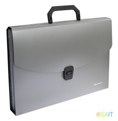 Портфель Silwerhof Perlen 322716-01 6 отдел. A4 пластик серебристый металлик