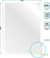 Папка-вкладыш Бюрократ СуперЛюкс -100T/25 тисненые A4+ 100мкм (упак.:25шт)