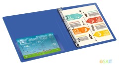 Папка на 4-х кольцах Бюрократ -0840/4RBLU A4 пластик 0.8мм кор.40мм внутр. с вставкой синий