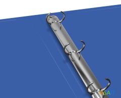 Папка на 4-х кольцах Бюрократ -0840/4RBLU A4 пластик 0.8мм кор.40мм внутр. с вставкой синий