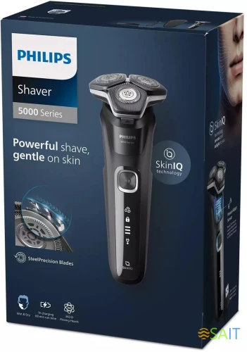 Бритва роторная Philips S5898/35 реж.эл.:3 питан.:элек.сеть/аккум. черный/серый