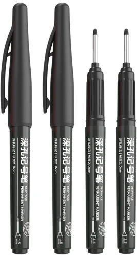 Набор маркеров перманентных Deli SK212 BLACK удл. пиш. наконечник 2.8мм водостойкий 1цв. черный коробка картонная (4шт.)