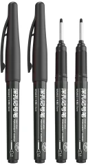 Набор маркеров перманентных Deli SK212 BLACK удл. пиш. наконечник 2.8мм водостойкий 1цв. черный коробка картонная (4шт.)