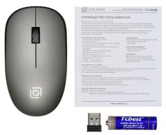Мышь Оклик 515MW черный/серый оптическая 1200dpi беспров. USB для ноутбука 3but (1018267)