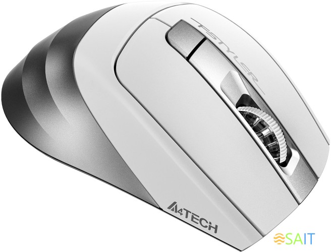 Мышь A4Tech Fstyler FB35S белый/серый оптическая 2000dpi беспров. BT/Radio USB для ноутбука 5but (FB35S USB ICY WHITE)