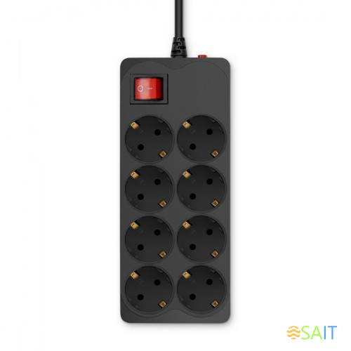 Сетевой фильтр Buro 800SH-1.8-B 1.8м (8 розеток) черный (коробка)