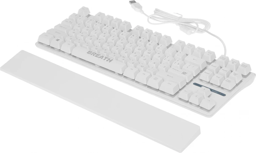 Клавиатура Defender GK-184 белый USB for gamer LED (подставка для запястий) (45184) кабель 1.5м
