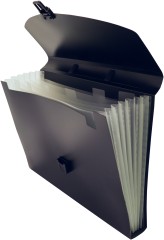 Портфель Бюрократ -BPP6BLCK 6 отдел. A4 пластик 0.7мм черный