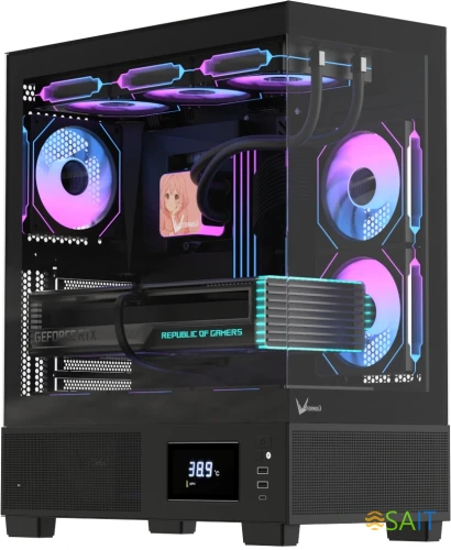 Корпус Formula Crystal E1 Floe черный без БП ATX 5x120mm 3x140mm 2xUSB3.0 1xUSB3.1 audio bott PSU