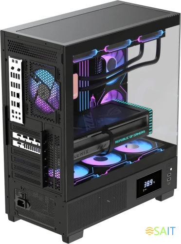 Корпус Formula Crystal E1 Floe черный без БП ATX 5x120mm 3x140mm 2xUSB3.0 1xUSB3.1 audio bott PSU