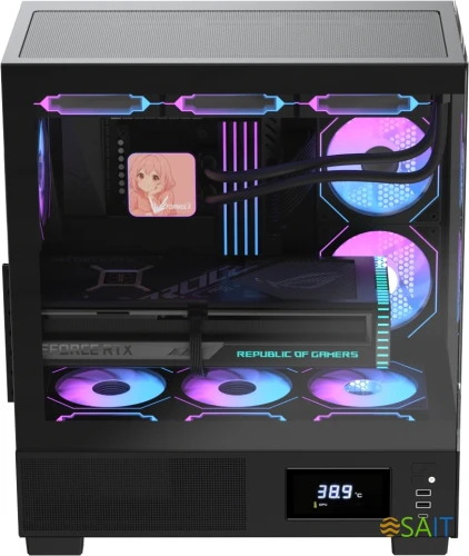 Корпус Formula Crystal E1 Floe черный без БП ATX 5x120mm 3x140mm 2xUSB3.0 1xUSB3.1 audio bott PSU