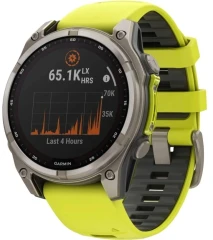 Смарт-часы Garmin Fenix 8 Solar 51мм 1.4" MIP корп.серебристый рем.желтый (010-02907-21)