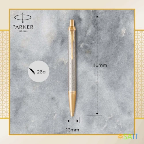 Ручка шариков. Parker IM Premium K323 (1931687) Grey GT M син. черн. подар.кор.