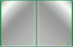 Папка с 80 прозр.вклад. Бюрократ -BPV80GRN A4 пластик 0.8мм торц.карм с бум. встав зеленый