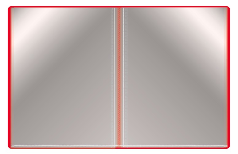 Папка с 40 прозр.вклад. Бюрократ -BPV40RED A4 пластик 0.65мм торц.карм с бум. встав красный