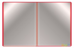 Папка с 40 прозр.вклад. Бюрократ -BPV40RED A4 пластик 0.65мм торц.карм с бум. встав красный