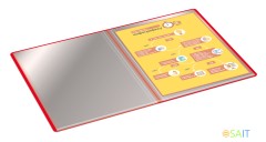 Папка с 40 прозр.вклад. Бюрократ -BPV40RED A4 пластик 0.65мм торц.карм с бум. встав красный