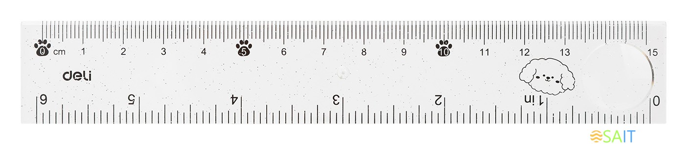 Набор линеек Deli MiYou EH657 пластик дл.15см ассорти компл.:лин.15см./треуг.2шт./трансп. пластиковый пакет с европодв.