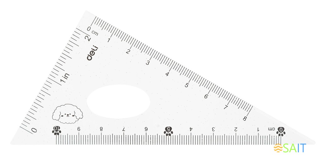 Набор линеек Deli MiYou EH657 пластик дл.15см ассорти компл.:лин.15см./треуг.2шт./трансп. пластиковый пакет с европодв.