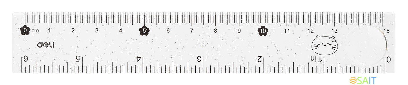 Набор линеек Deli MiYou EH657 пластик дл.15см ассорти компл.:лин.15см./треуг.2шт./трансп. пластиковый пакет с европодв.