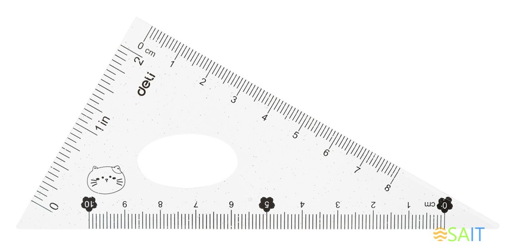 Набор линеек Deli MiYou EH657 пластик дл.15см ассорти компл.:лин.15см./треуг.2шт./трансп. пластиковый пакет с европодв.