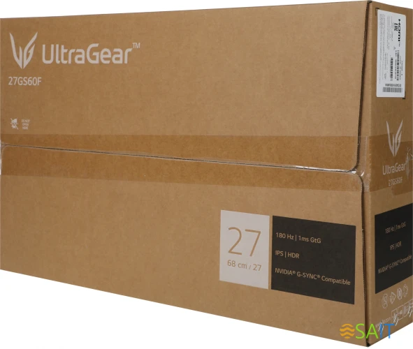 Монитор LG 27" UltraGear 27GS60F-B черный IPS LED 16:9 HDMI матовая 300cd 178гр/178гр 1920x1080 180Hz DP FHD 5.8кг