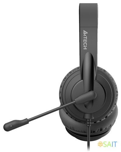 Наушники с микрофоном A4Tech HS-10 черный/белый 2м накладные оголовье (HS-10/3.5MM PLUG/BLACK)