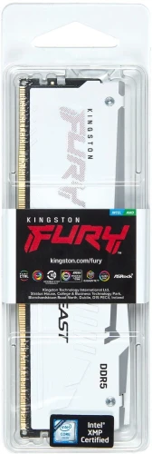 Память DDR5 32GB 5600MHz Kingston KF556C36BWEA-32 Fury Beast White Expo RGB RTL Gaming PC5-44800 CL36 DIMM 288-pin 1.25В kit single rank с радиатором Ret