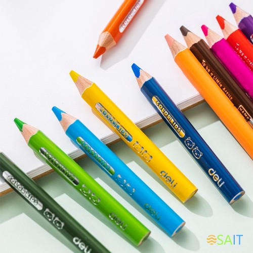 Карандаши цв. Deli EC134-24 Color Kids 5мм ассорти 24цв. коробка/европод. (24шт) 24 карандаша