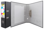 Папка-регистратор Silwerhof 355021-01 A4 75мм ПВХ/бумага черный мет.окант. сборная смен.карм. на кор.