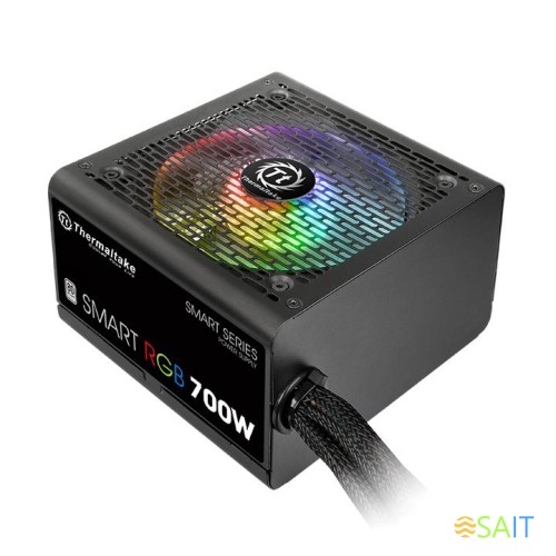 Блок питания Thermaltake ATX 700W Smart RGB 700 80+ white (20+4pin) APFC 120mm fan color LED 6xSATA RTL