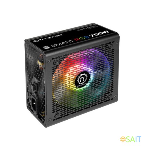 Блок питания Thermaltake ATX 700W Smart RGB 700 80+ white (20+4pin) APFC 120mm fan color LED 6xSATA RTL