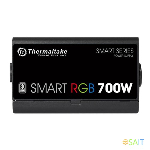 Блок питания Thermaltake ATX 700W Smart RGB 700 80+ white (20+4pin) APFC 120mm fan color LED 6xSATA RTL