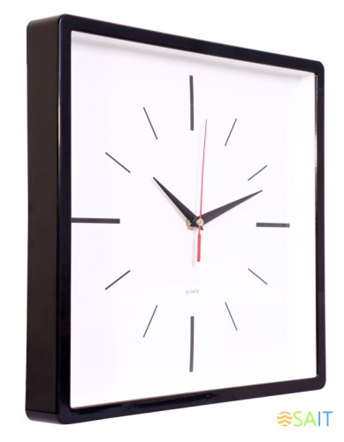 Часы настенные аналоговые Бюрократ WallC-S61P D30см черный (WALLC-S61P30/BLACK)