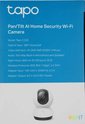 Камера видеонаблюдения IP TP-Link Tapo C220 Wi-Fi 4-4мм цв. корп.:белый