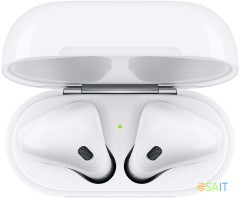 Гарнитура вкладыши Apple AirPods 2 A2032,A2031,A1602 белый беспроводные bluetooth в ушной раковине (MV7N2ZM/A)