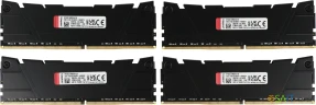 Память DDR4 4x32GB 3200MHz Kingston KF432C16RB2K4/128 Fury Renegade Black RTL Gaming PC4-25600 CL16 DIMM 288-pin 1.35В kit dual rank с радиатором Ret