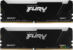 Память DDR4 2x8GB 3200MHz Kingston KF432C16BB2AK2/16 Fury Beast RGB RTL Gaming PC4-25600 CL16 DIMM 288-pin 1.35В kit dual rank с радиатором Ret