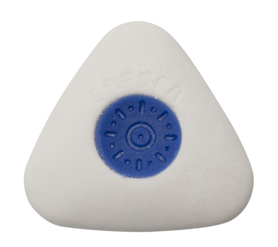 Ластик Silwerhof Trio 181152 треугольный 40х40х10мм каучук термопластичный белый пластиковая сердцевина