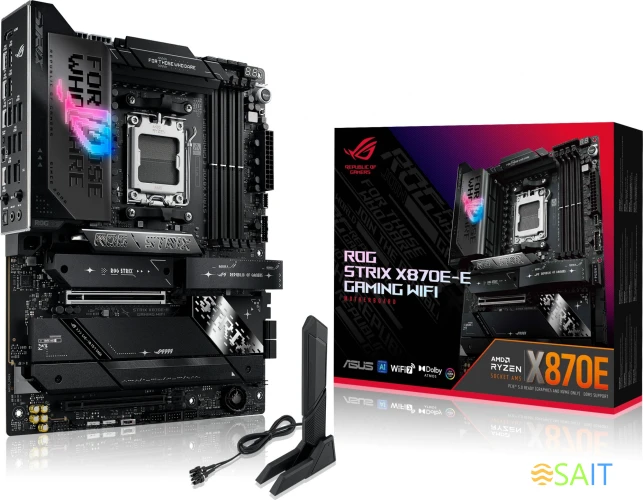 Материнская плата Asus ROG STRIX X870E-E GAMING WIFI SocketAM5 AMD X870E 4xDDR5 ATX AC`97 8ch(7.1) 5Gigabit RAID+HDMI