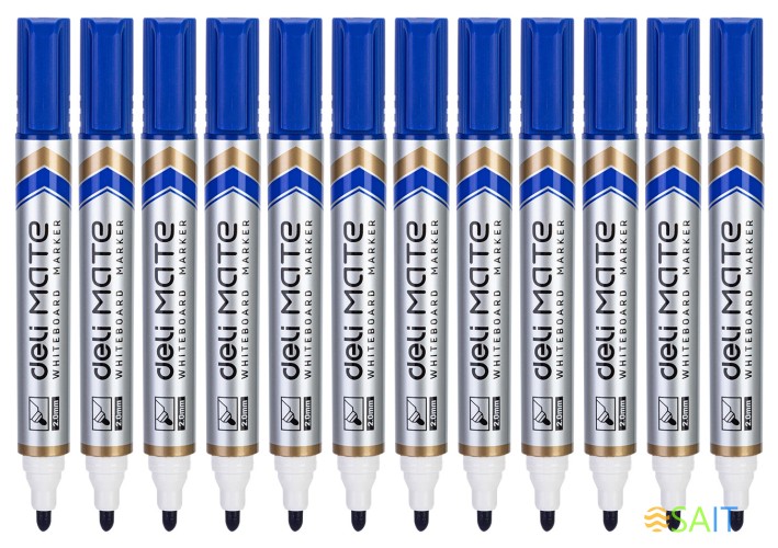 Маркер для досок Deli EU00330 Mate круглый пиш. наконечник 2мм синий