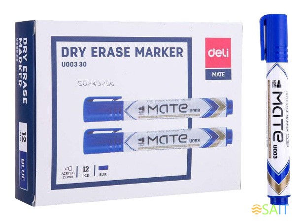 Маркер для досок Deli EU00330 Mate круглый пиш. наконечник 2мм синий