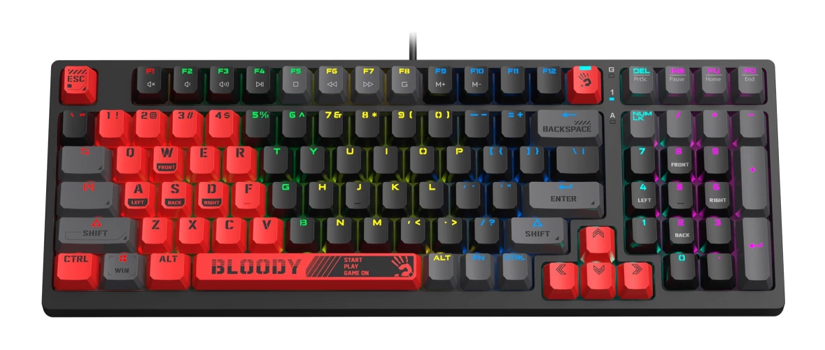 Клавиатура A4Tech Bloody S98 механическая красный/черный USB for gamer LED (SPORTS RED)