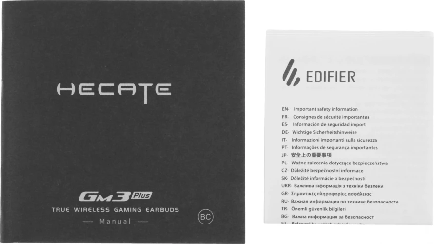 Наушники с микрофоном Edifier GM3 Plus черный вкладыши BT в ушной раковине