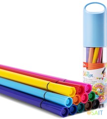 Фломастеры Deli EC156-12 ColoRun 12цв. пластиковая туба