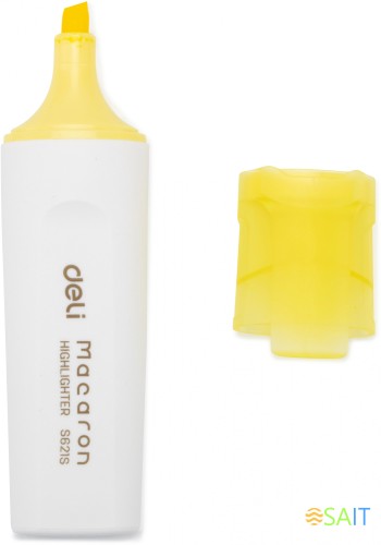 Набор текстовыделителей Deli ES621SYELLOW-P Macaron скошенный пиш. наконечник 1-5мм желтый (10шт.)