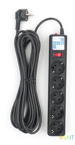 Сетевой удлинитель Powercube SPG5-7M 7м (5 розеток) черный (коробка)