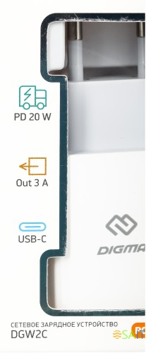 Сетевое зар./устр. Digma DGW2C 20W 3A (PD) USB-C универсальное белый (DGW2C0F010WH)